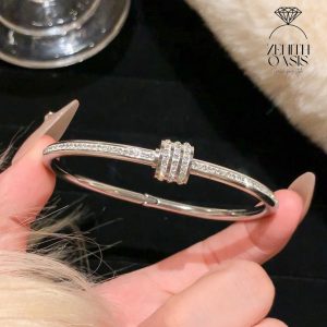 Diamond Circle Bangle For Women