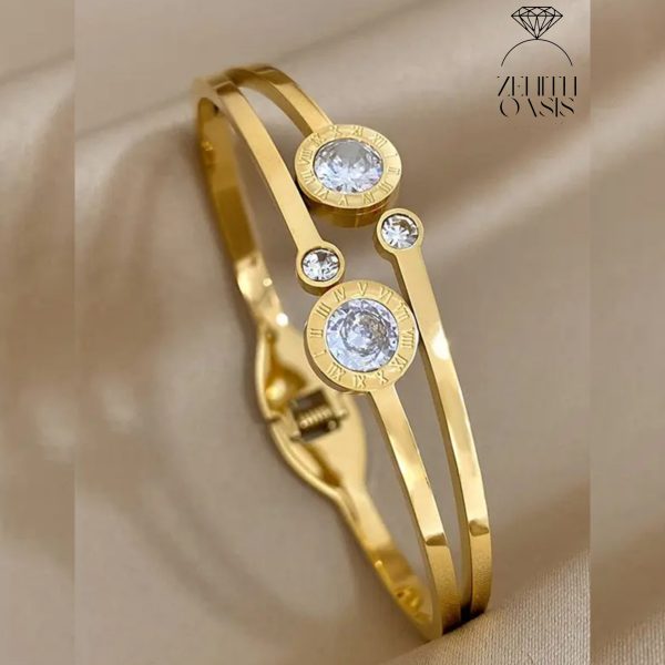 Stainless Steel Crystal Bangle