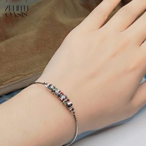 Multi-Stone Stainless Steel Bangle
