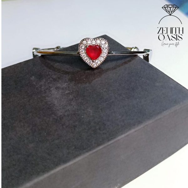 Red Heart Stainless Steel Bangle