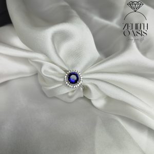 Diamond Blue Zircon Adjustable Ring