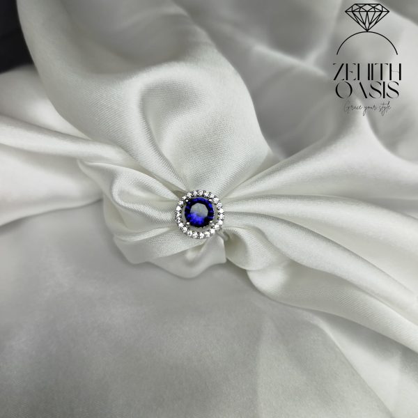 Diamond Blue Zircon Adjustable Ring