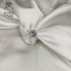 Diamond Silver Zircon Adjustable Ring