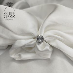 Diamond Silver Zircon Adjustable Ring