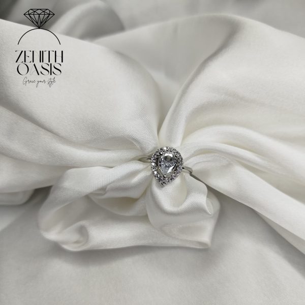 Diamond Silver Zircon Adjustable Ring